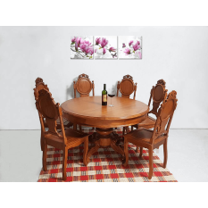 Bộ bàn ăn 6 ghế gỗ gõ đỏ